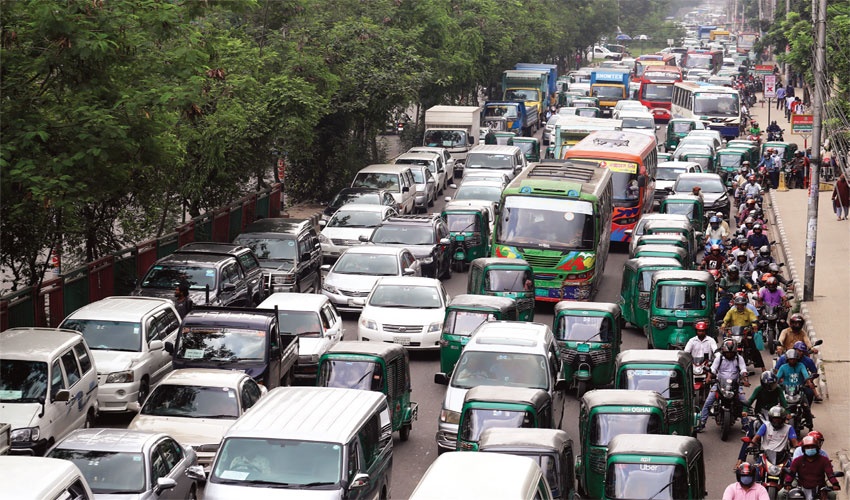 রাজধানীতে ভয়াবহ যানজট