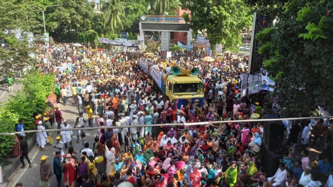 কানায় কানায় পূর্ণ আওয়ামী লীগের শোভাযাত্রাস্থল