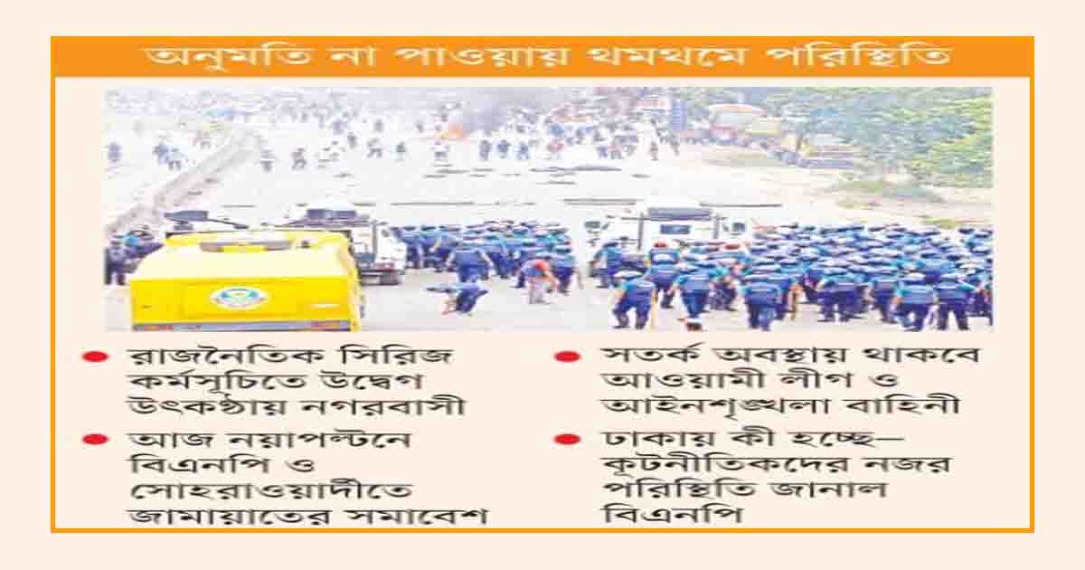 ঢাকায় রাজনীতির সিরিজ কর্মসূচির কারণে রাজধানীবাসীর মধ্যে উদ্বেগ-উৎকণ্ঠা সৃষ্টি হয়েছে