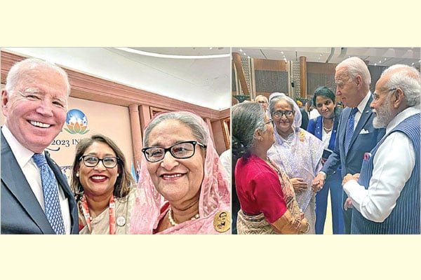 হাসিনা-বাইডেন আলাপ দিল্লিতে আলোচনায় বাইডেনের তোলা সেলফি, দক্ষিণ কোরিয়া আর্জেন্টিনা আরব আমিরাতের প্রেসিডেন্টের সঙ্গেও বৈঠক প্রধানমন্ত্রীর