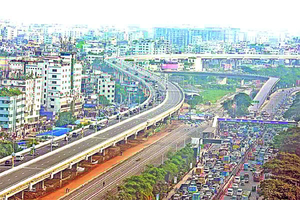 উড়ালসড়ক যুগে রাজধানী বিমানবন্দর-তেজগাঁও ১১ কিমি যাওয়া যাবে ১০ মিনিটে