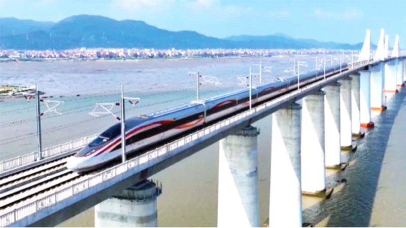 সমুদ্রের ওপর দিয়ে ছুটলো বুলেট ট্রেন