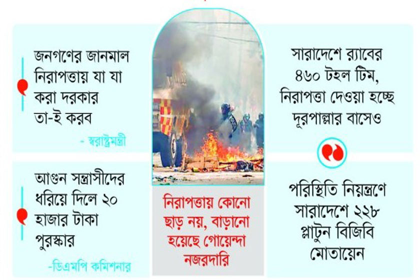 নাশকতা রোধে নানামুখী পদক্ষেপ