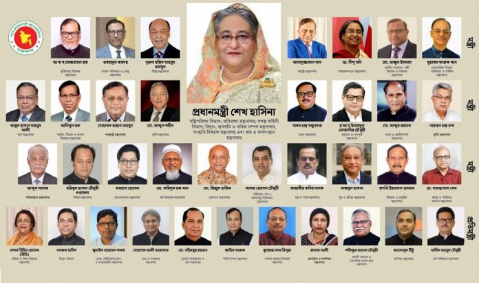 নতুন সরকারের ৩৬ মন্ত্রী-প্রতিমন্ত্রীর কে কোন মন্ত্রণালয়ের দায়িত্ব পেলেন