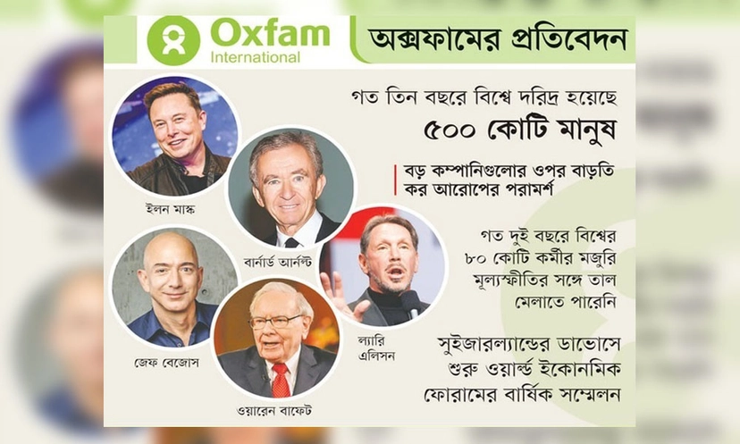 বিশ্বের শীর্ষ পাঁচ ধনীর সম্পদ তিন বছরে দ্বিগুণ