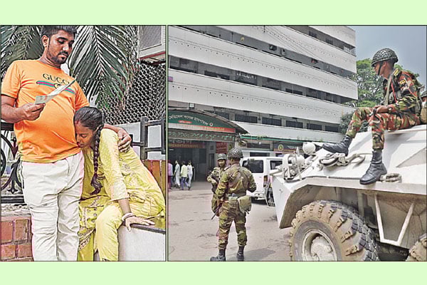 সীমিত সেবা সীমাহীন দুর্ভোগ ♦ হাসপাতালে অসহায় রোগী-স্বজনরা ♦ জরুরি বিভাগে ভিড় ♦ বহির্বিভাগ চলবে ৩ ঘণ্টা