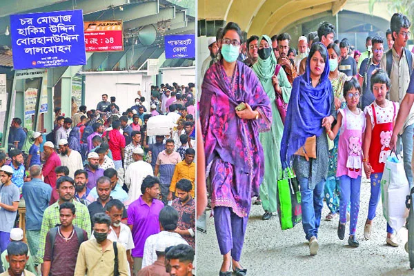 ঈদযাত্রায় এখনো স্বাচ্ছন্দ্য ঢাকা ছাড়ার ঢল নামবে আজ