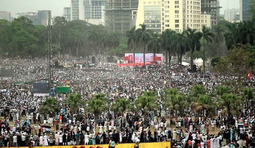 Suhrawardy Udyan turns into sea of human protesting Israeli genocide