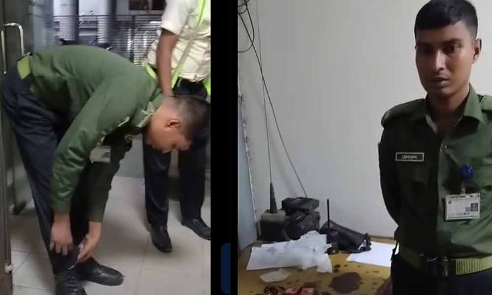 শাহজালাল বিমানবন্দরে ১৫টি মোবাইল চুরির সময় আনসার সদস্য আটক