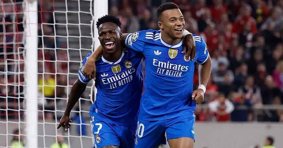 রিয়াল মাদ্রিদকে ত্রাতা এমবাপ্পে, অলিম্পিয়াকোসকে হারাল ৪–৩ ব্যবধানে